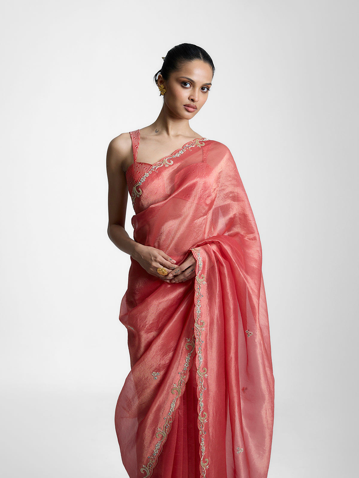 The Peach Fizz Saree