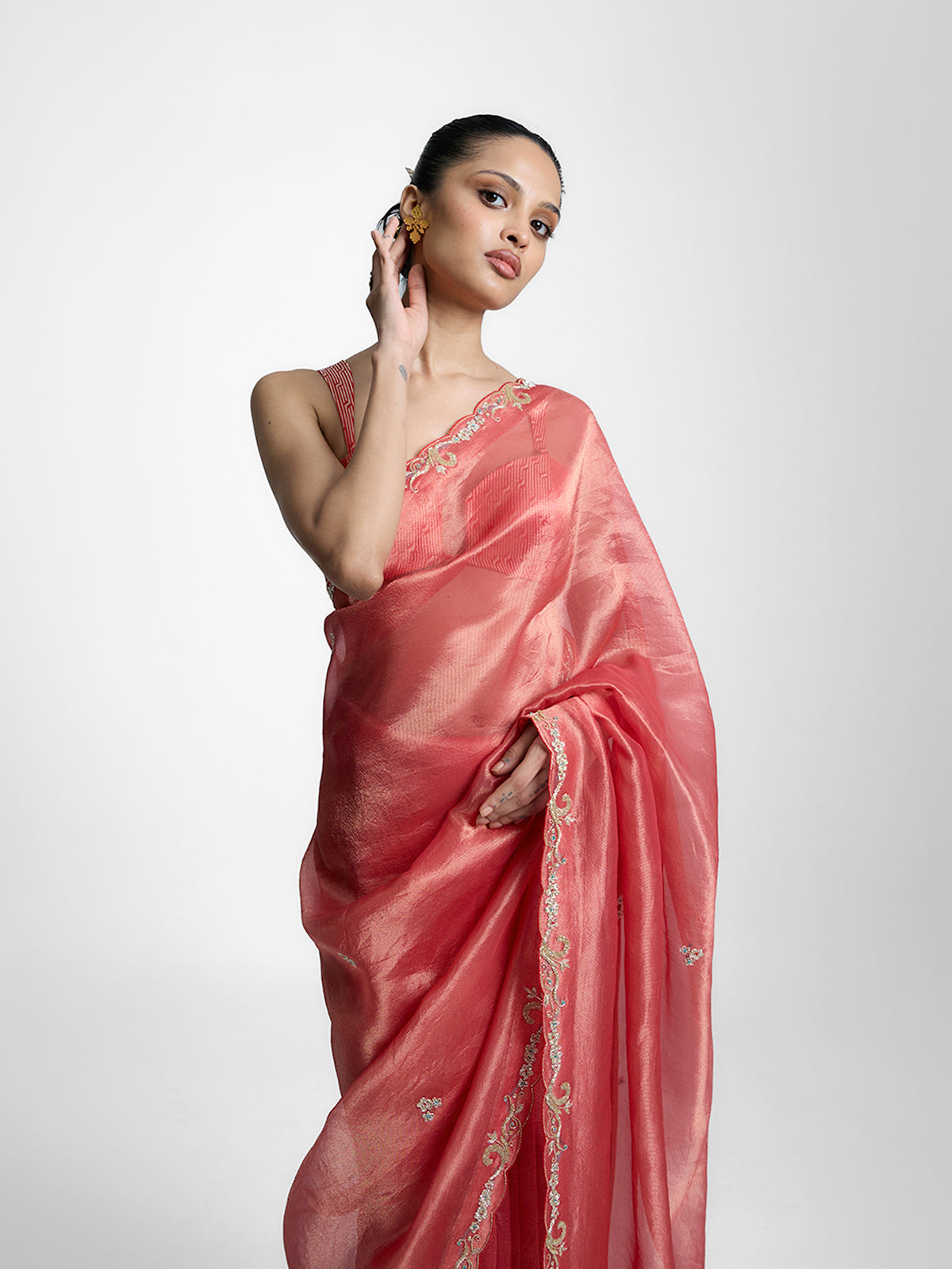 The Peach Fizz Saree