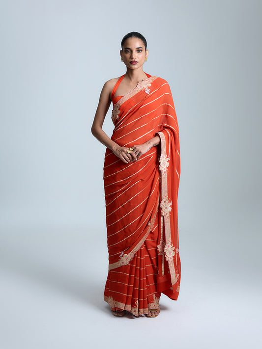 Basanti Gulaab Saree