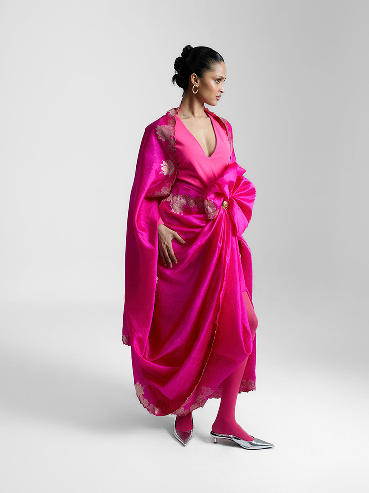 The Raspberry Flame Saree