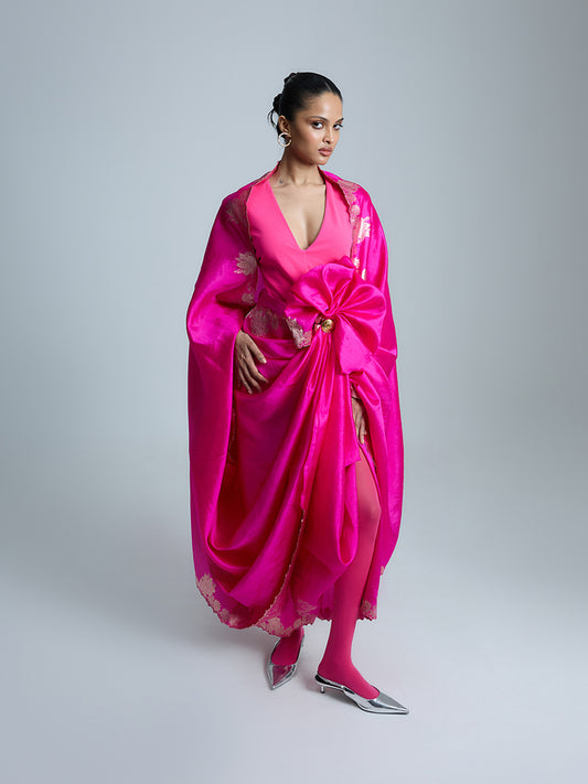 The Raspberry Flame Saree