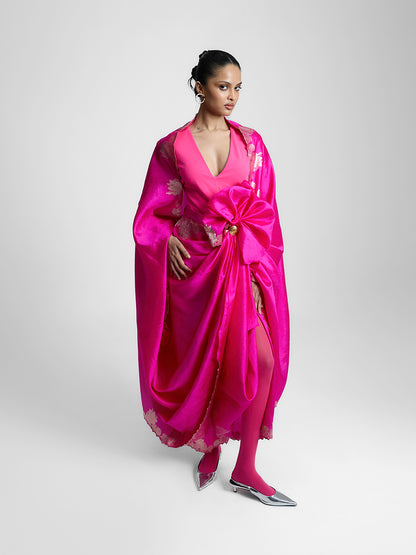 The Raspberry Flame Saree