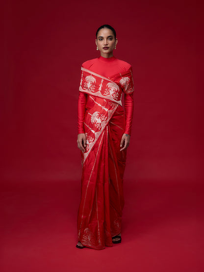 The Cherry Blaze Saree