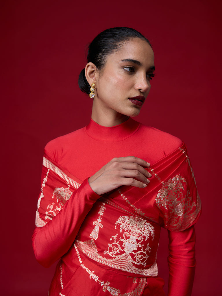 The Cherry Blaze Saree