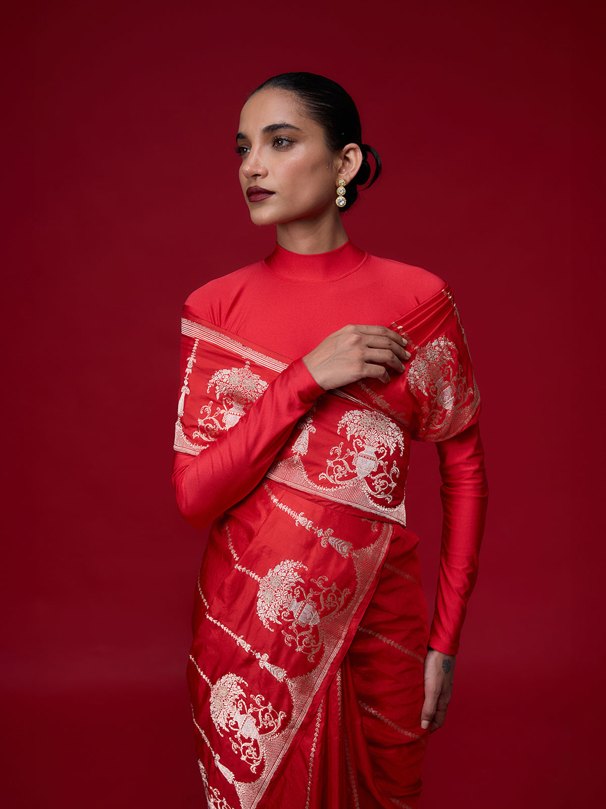 The Cherry Blaze Saree