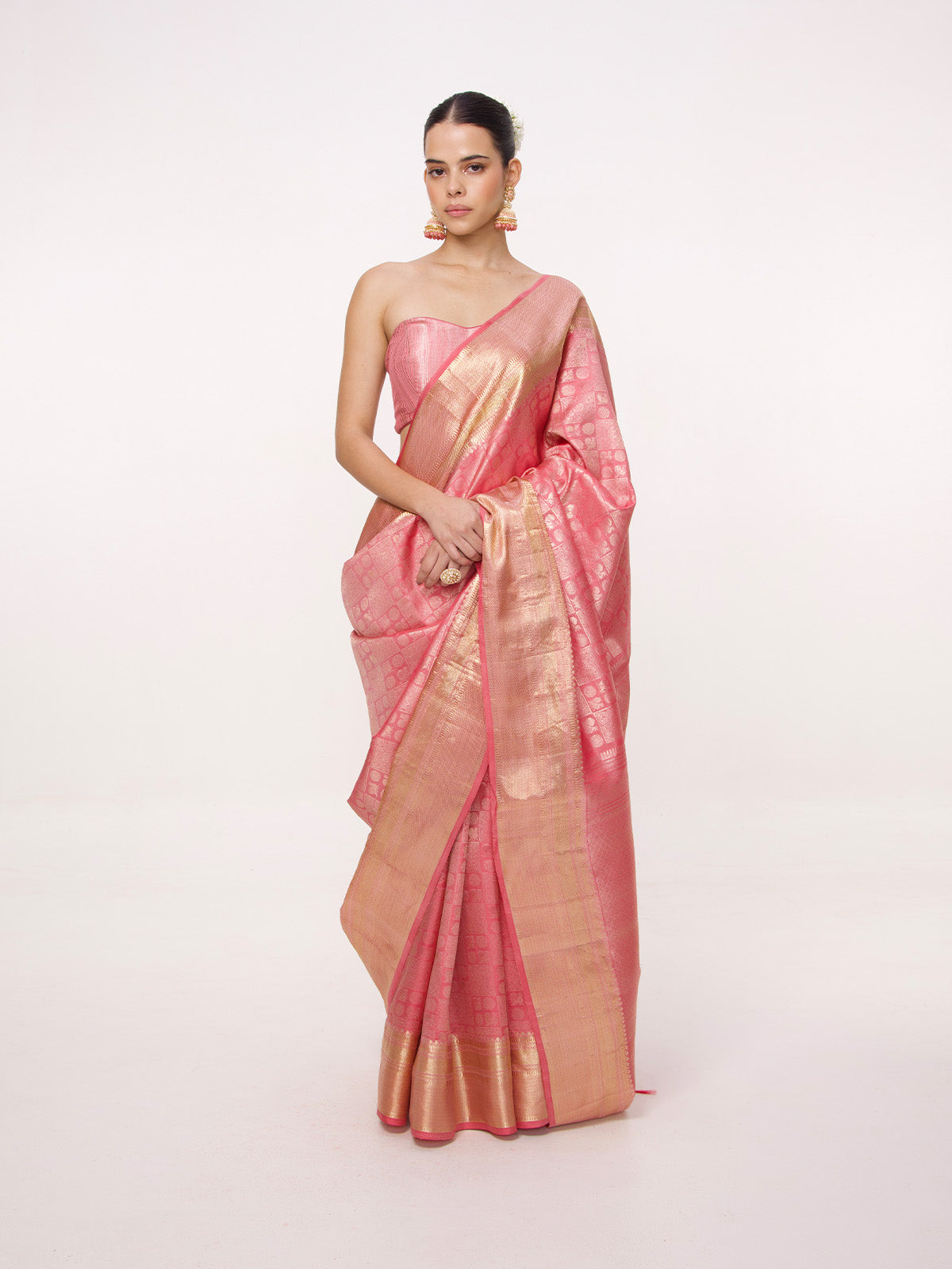 Handwoven Brick Red Kanjivaram Saree