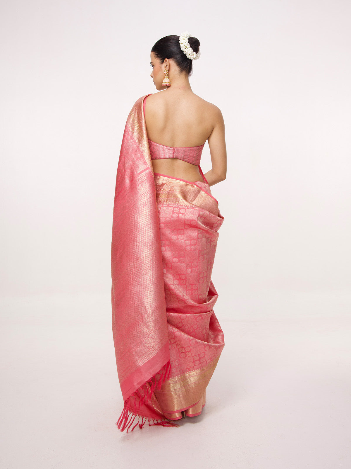 Handwoven Brick Red Kanjivaram Saree