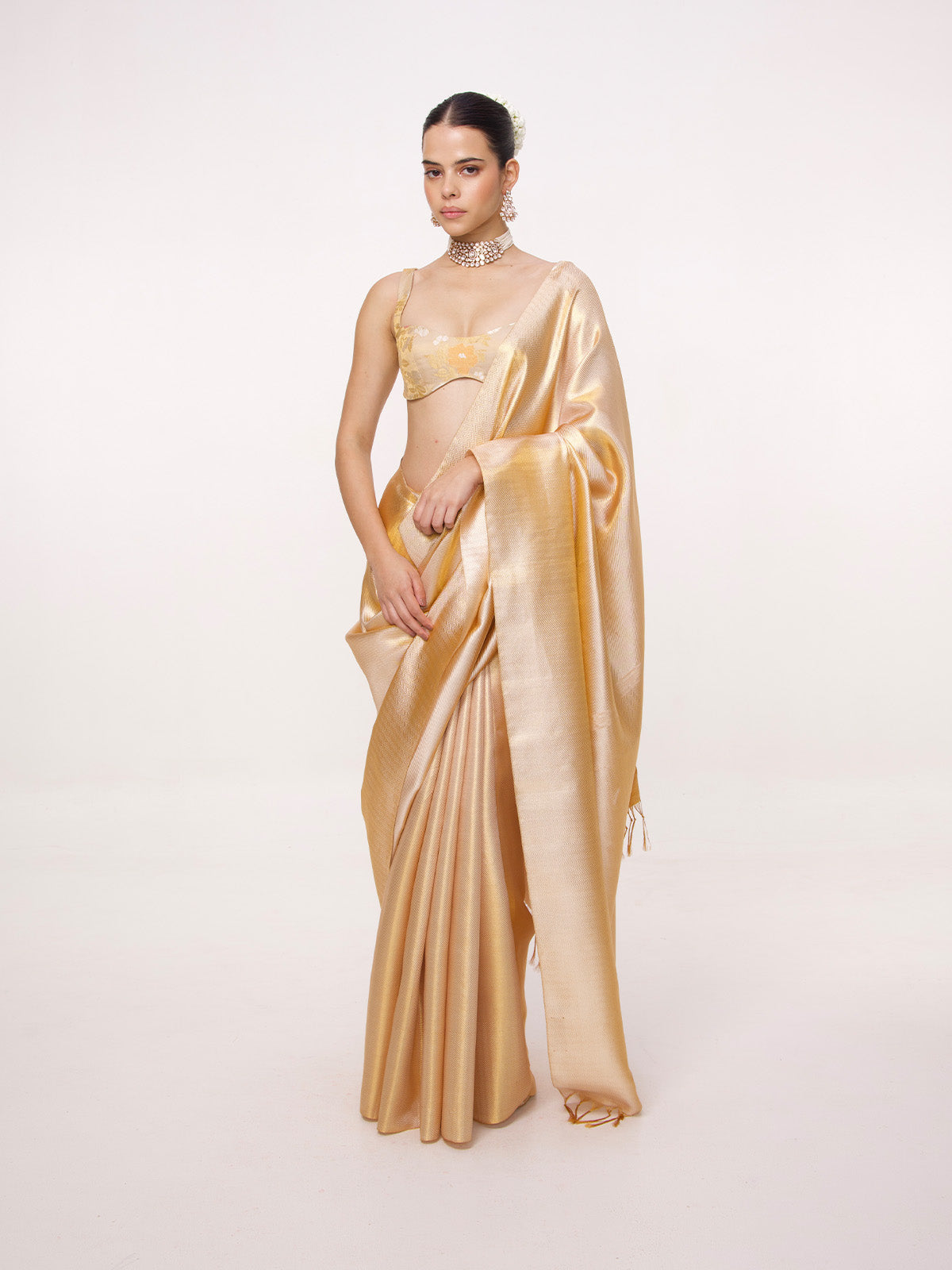 Handwoven Gold Kanjivaram Saree
