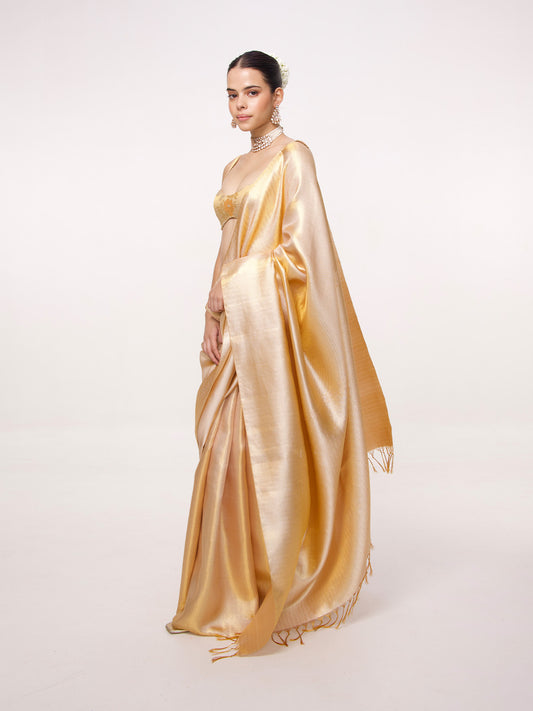 Handwoven Gold Kanjivaram Saree