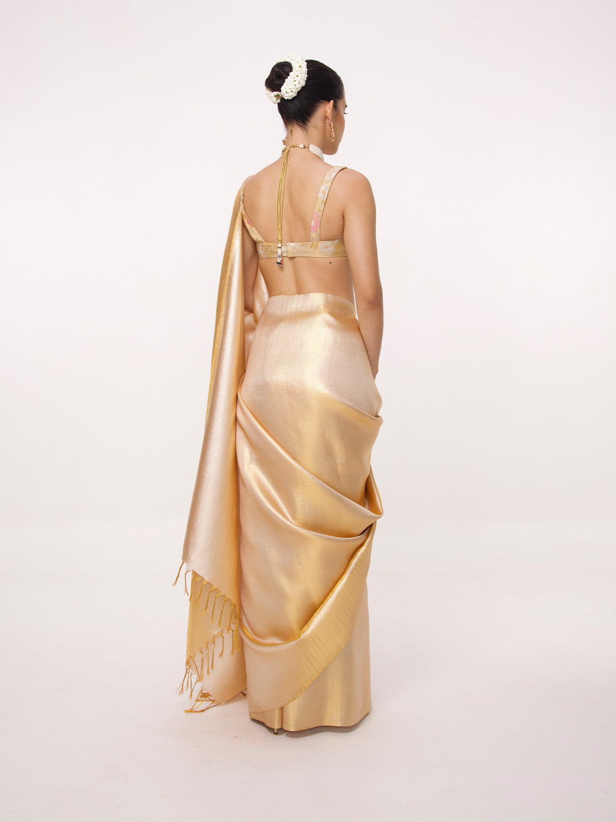 Handwoven Gold Kanjivaram Saree