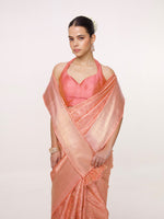 Handwoven Rust Kanjivaram Saree