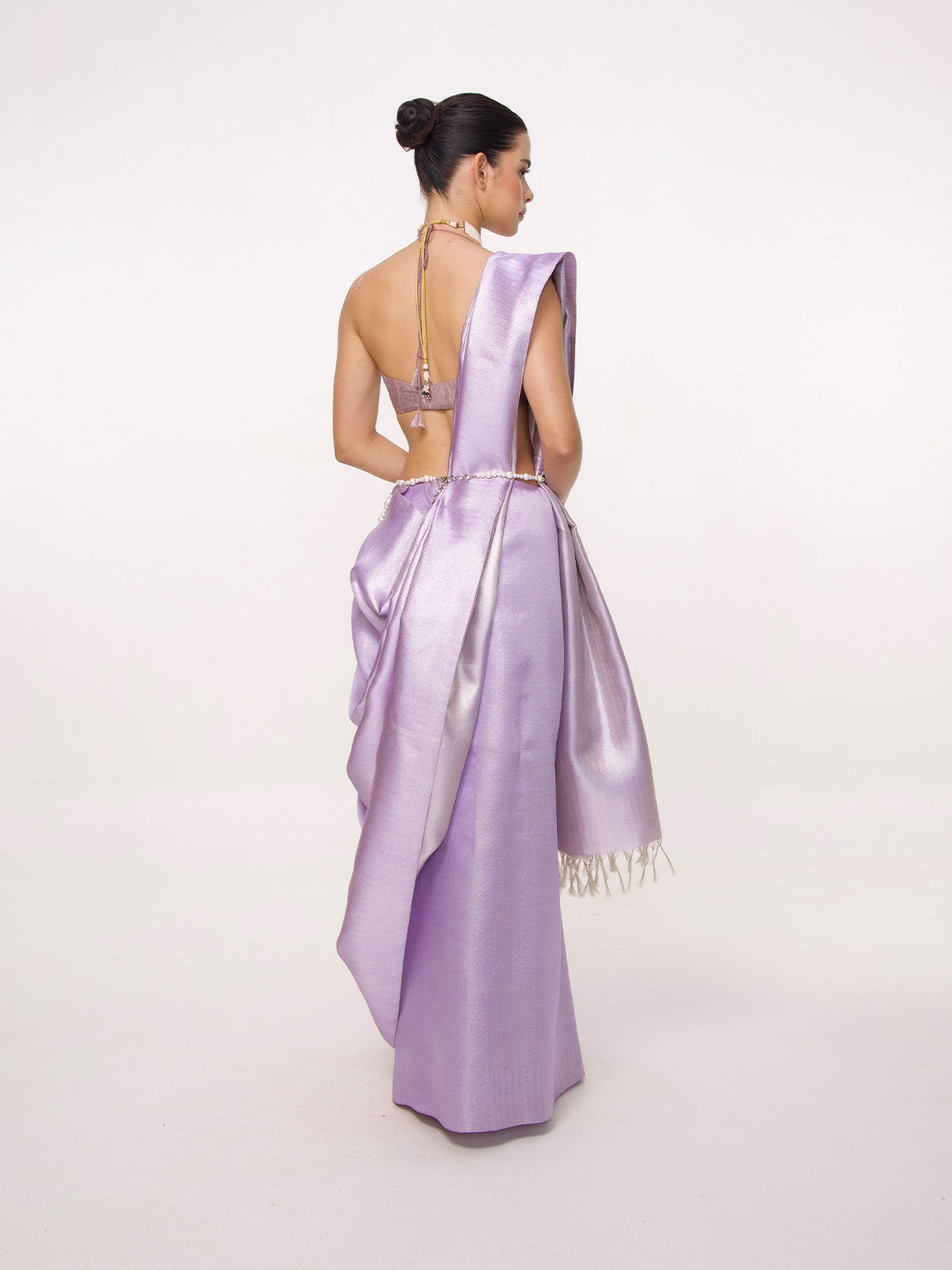 Handwoven Mauve Kanjivaram Saree
