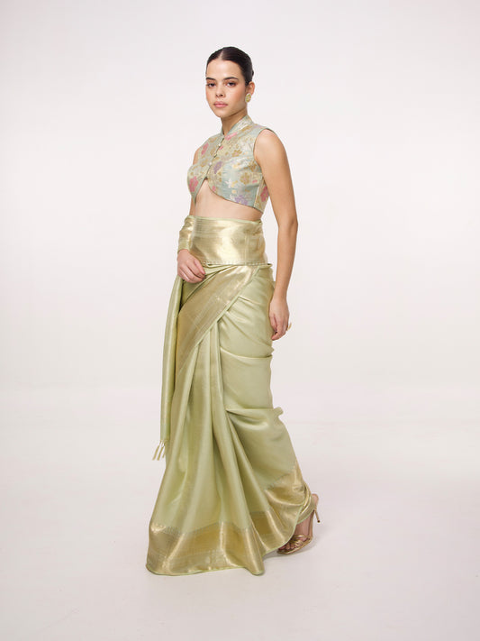 Handwoven Antique Gold Kanjivaram Saree