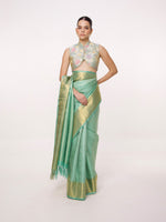 Handwoven Turquoise Kanjivaram Saree