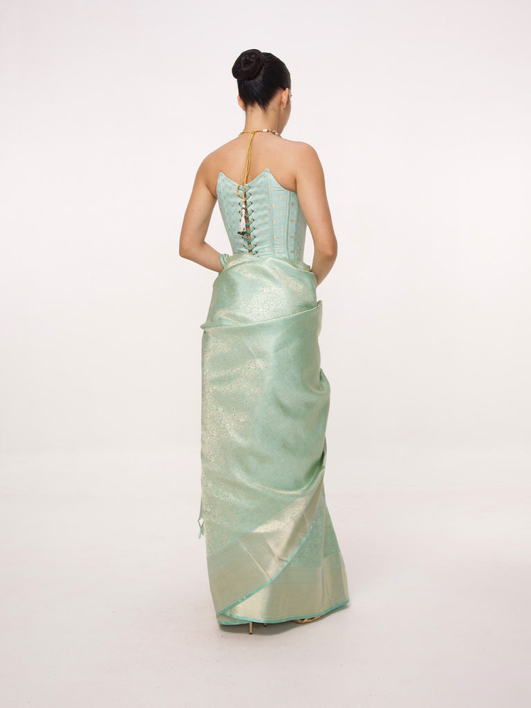 Handwoven Sea Green Kanjivaram Saree
