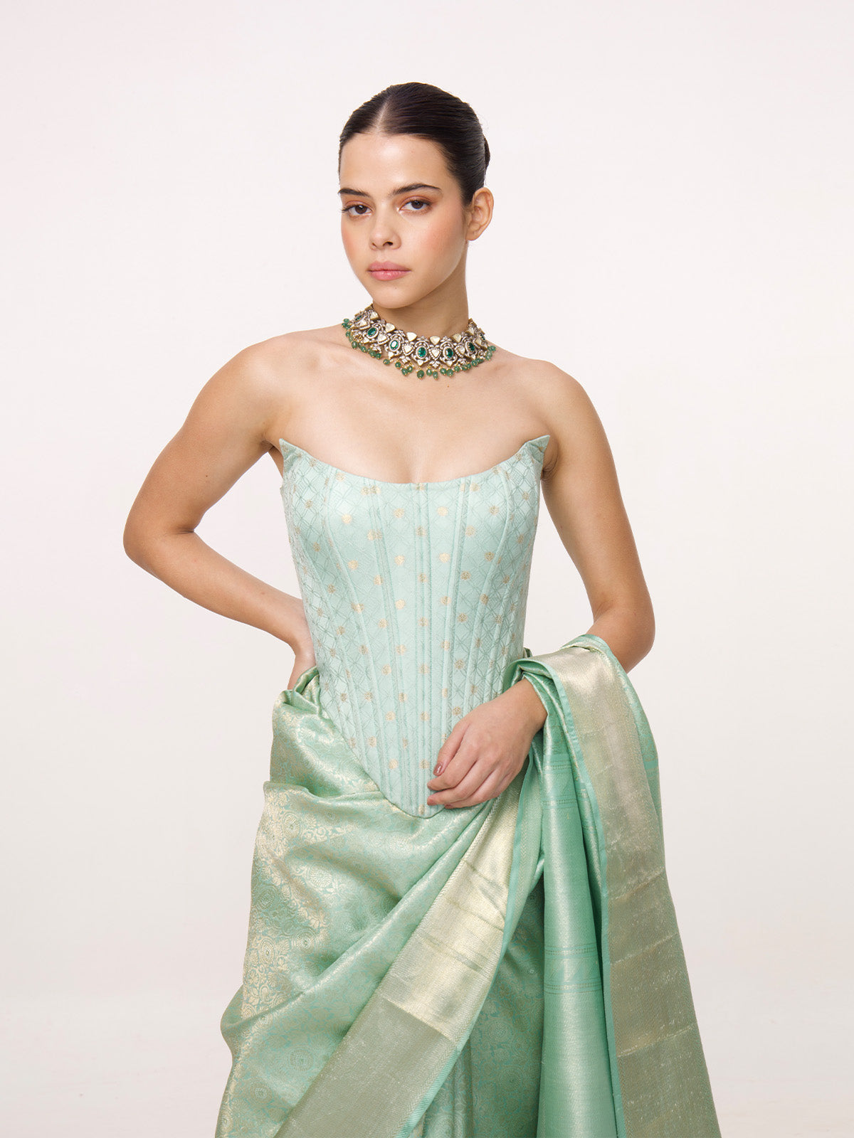 Handwoven Sea Green Kanjivaram Saree