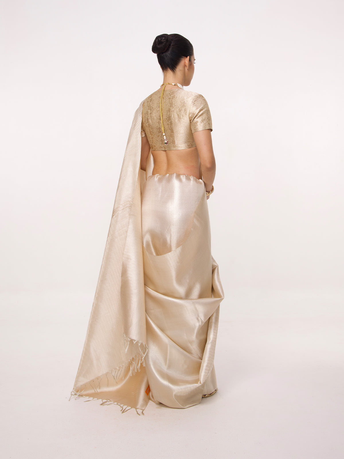Handwoven Silver Kanjivaram Saree