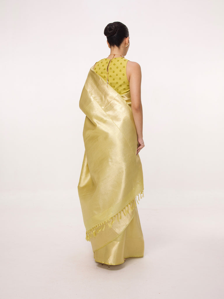 Handwoven Pistachio Kanjivaram Saree