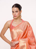 Handwoven Rust Kanjivaram Saree