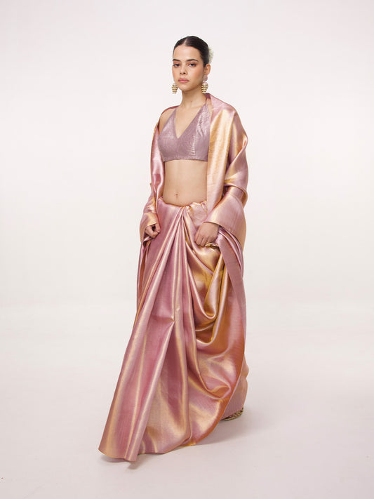 Handwoven Mauve Kanjivaram Saree