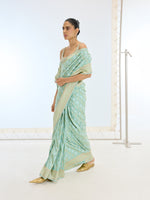 Handwoven Real Zari Aqua Blue Silk Saree