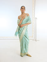 Handwoven Real Zari Aqua Blue Silk Saree