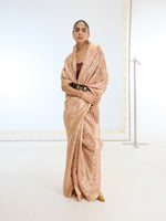 Handwoven Peach Tissue Saree