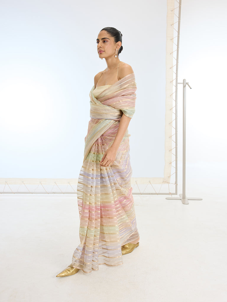 Handwoven Multi Organza Saree