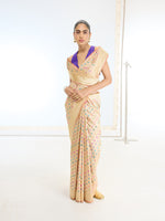Handwoven Real Zari Beige Silk Saree