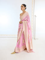 Handwoven Pink Georgette Saree