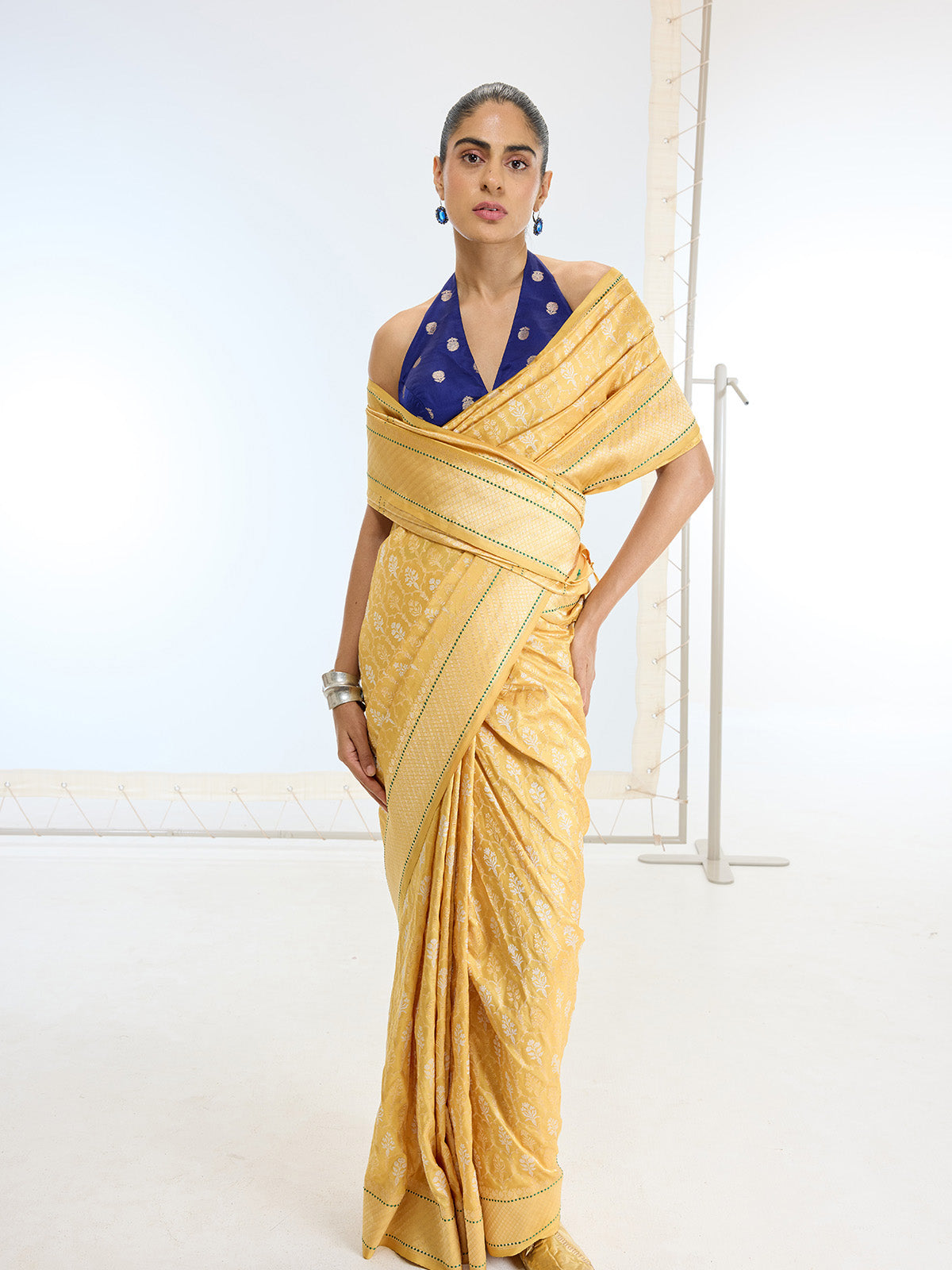 Handwoven Real Zari Mustard Silk Saree