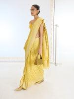 Handwoven Yellow Georgette  Saree
