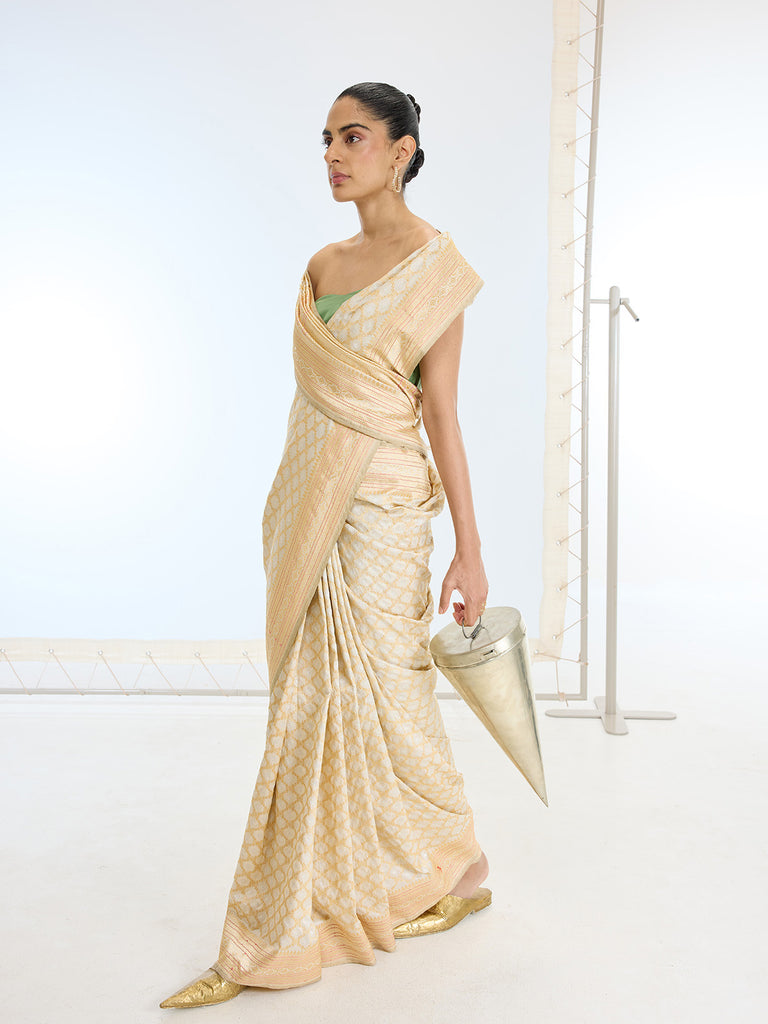 Handwoven Real Zari Yellow Silk Saree