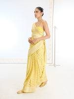 Handwoven Yellow Georgette Saree