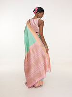 Handwoven Aqua Blue Kanjivaram Saree