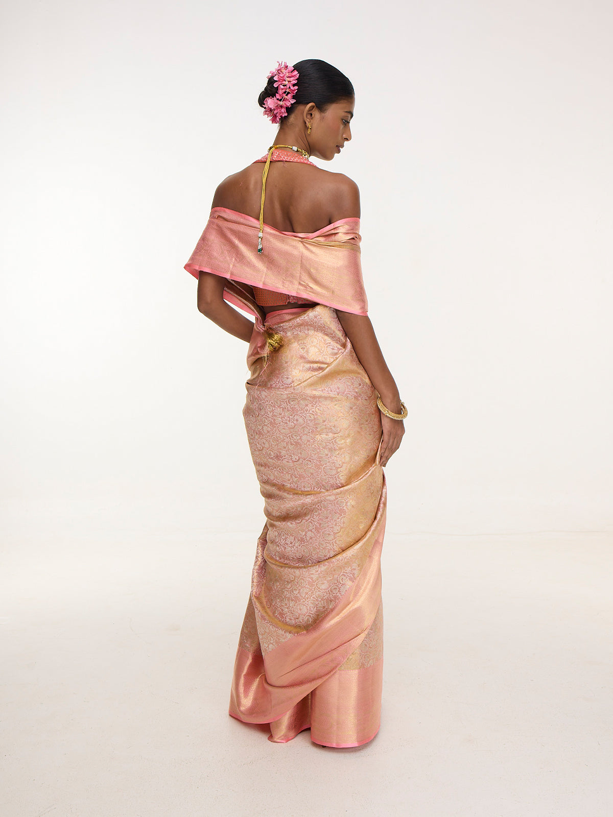 Handwoven Pink Kanjivaram Saree