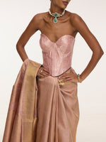 Handwoven Pink & Gold Kanjivaram Saree