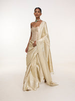 Handwoven Silver Kanjivaram Saree