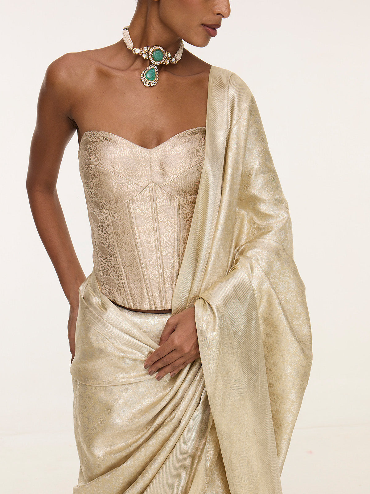 Handwoven Silver Kanjivaram Saree