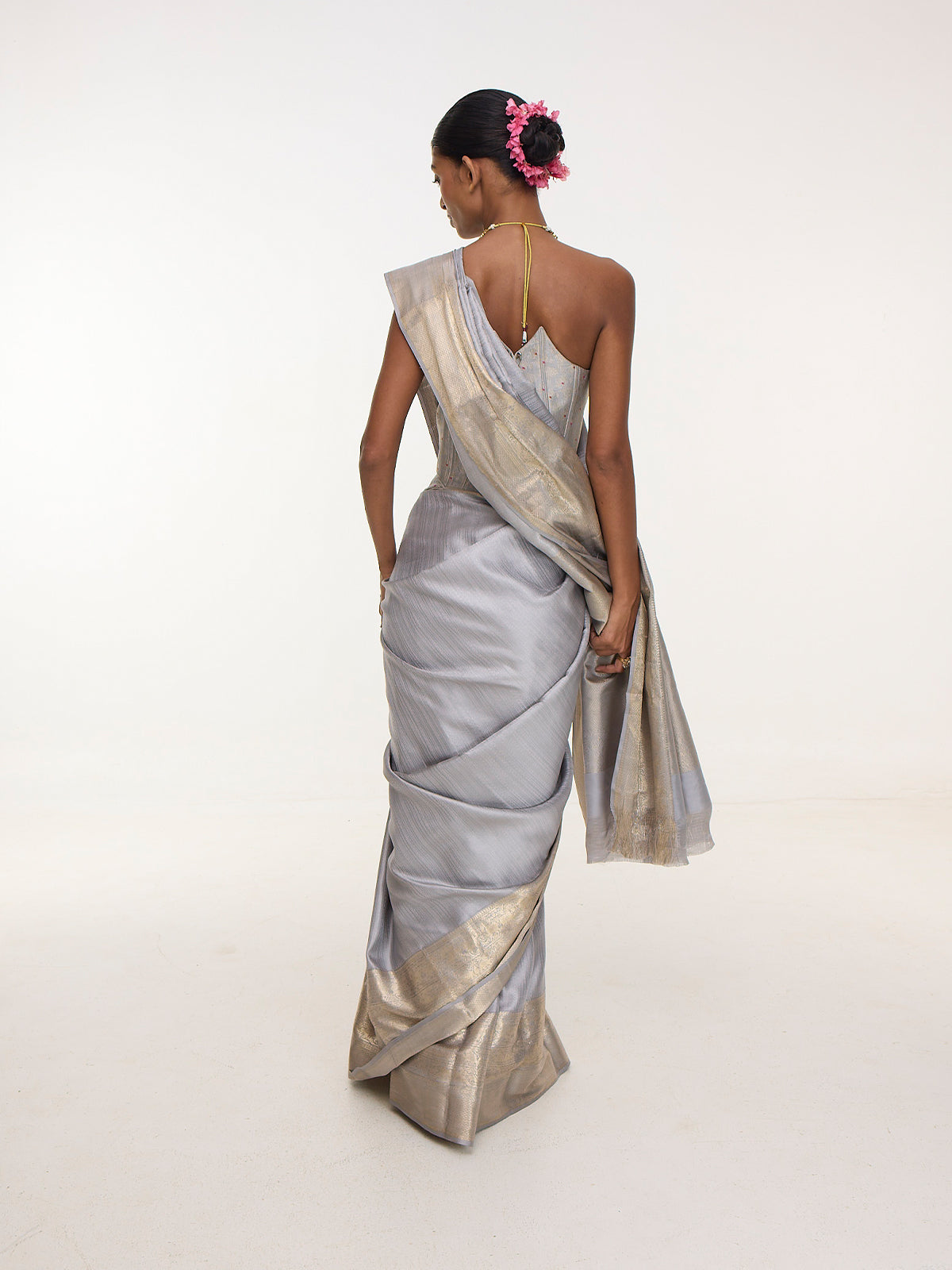 Handwoven Dusty-Blue Kanjivaram Saree