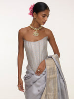 Handwoven Dusty-Blue Kanjivaram Saree