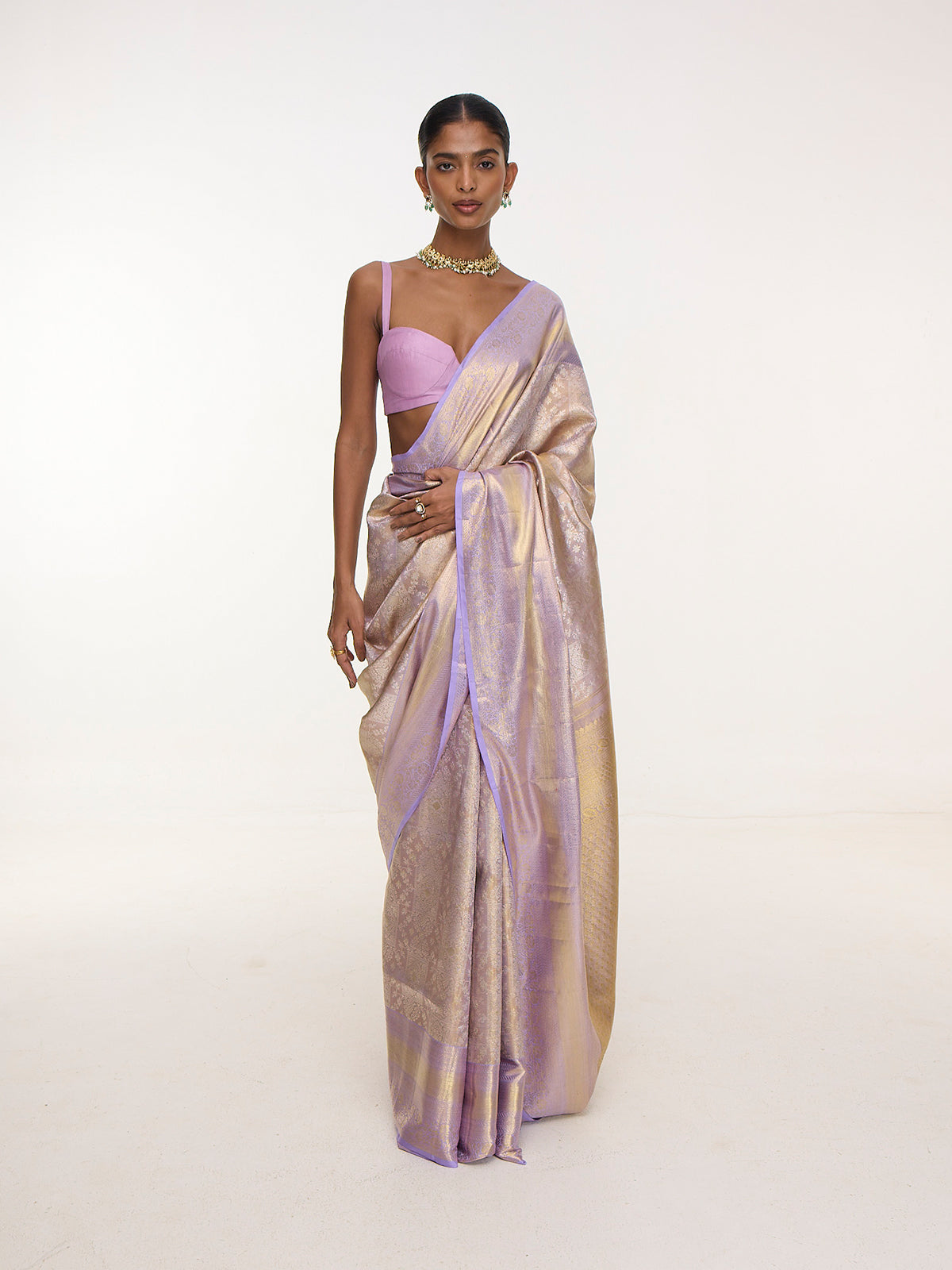 Handwoven Mauve Kanjivaram Saree