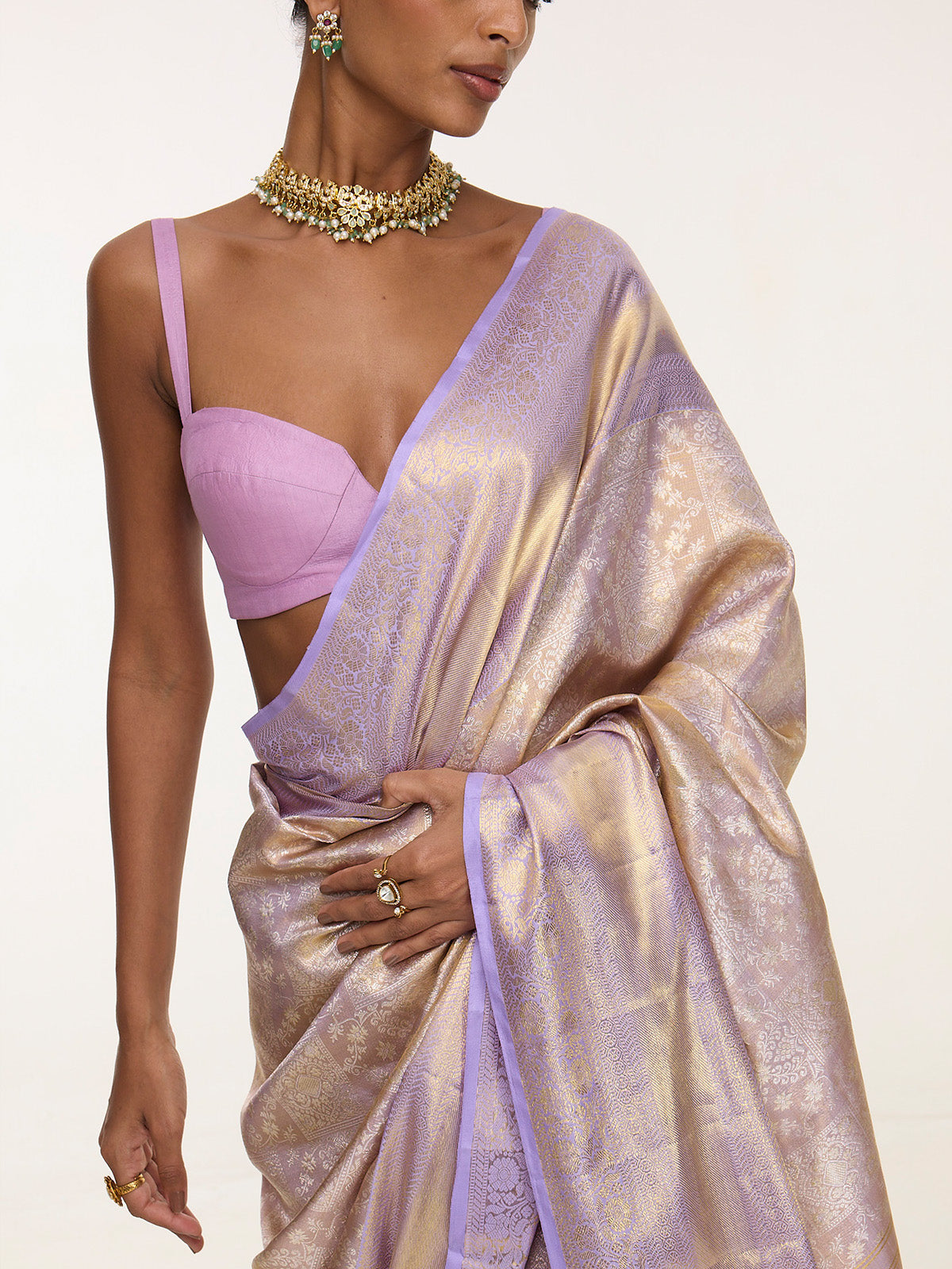Handwoven Mauve Kanjivaram Saree