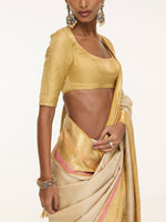 Handwoven Off-White Kanjivaram Saree