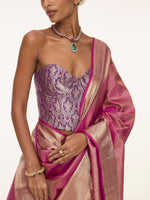 Handwoven Deep Pink Kanjivaram Saree