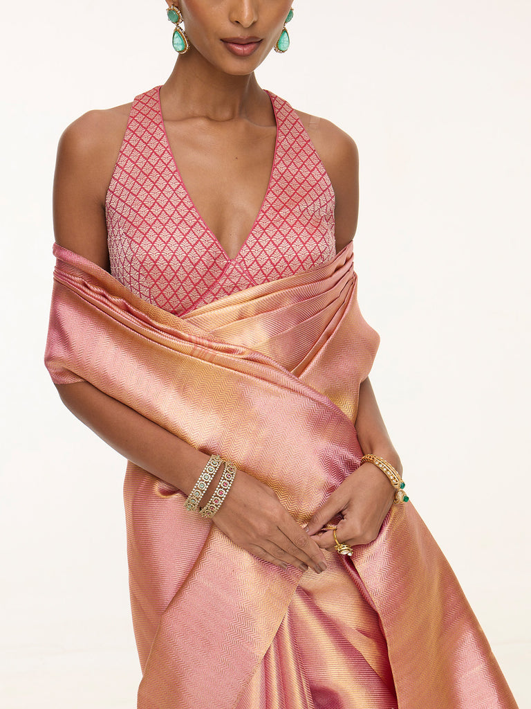 Handwoven Lilac Kanjivaram Saree