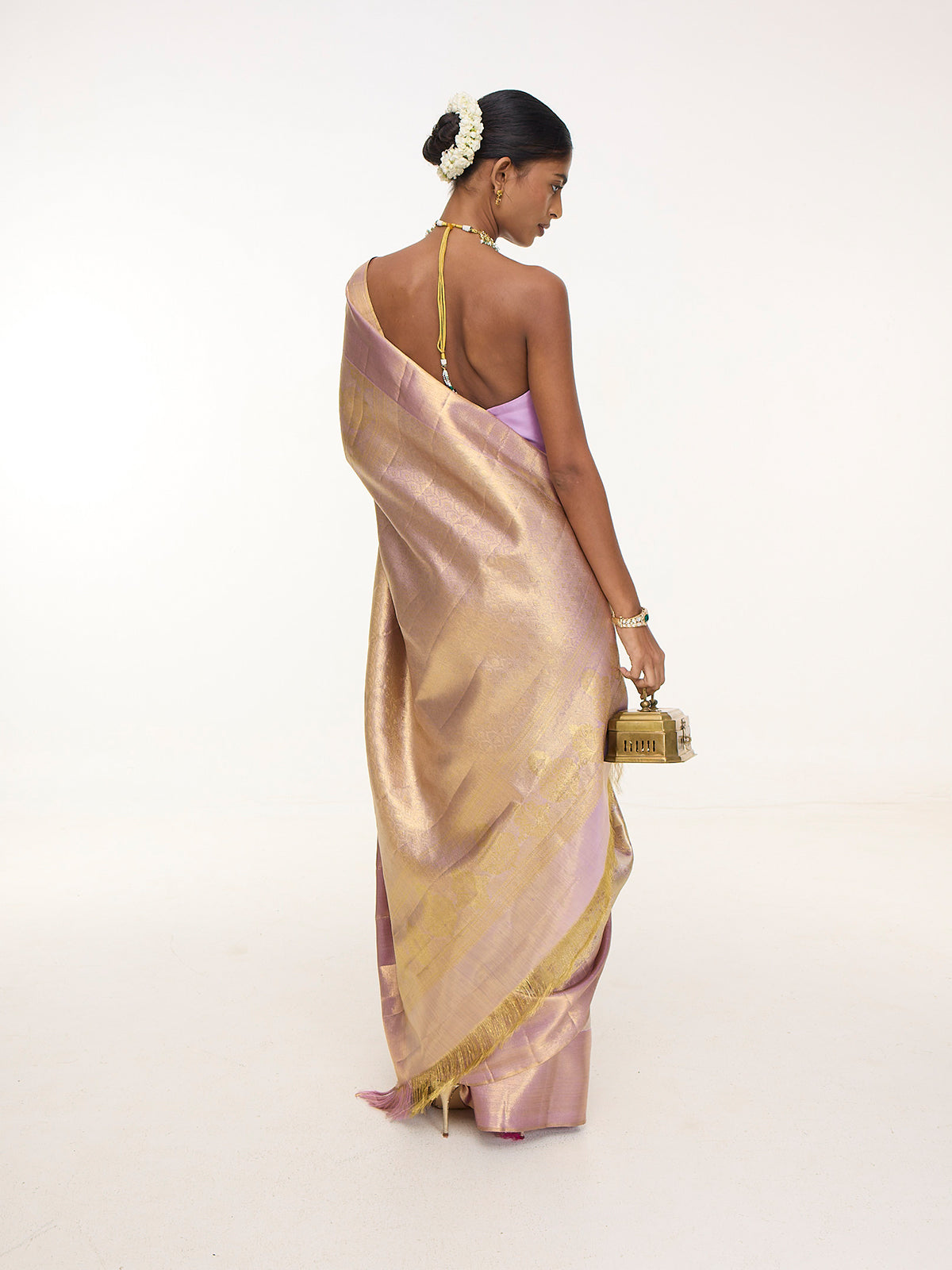 Handwoven Lavendar Kanjivaram Saree