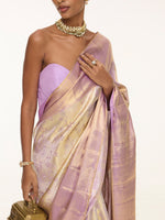 Handwoven Lavendar Kanjivaram Saree