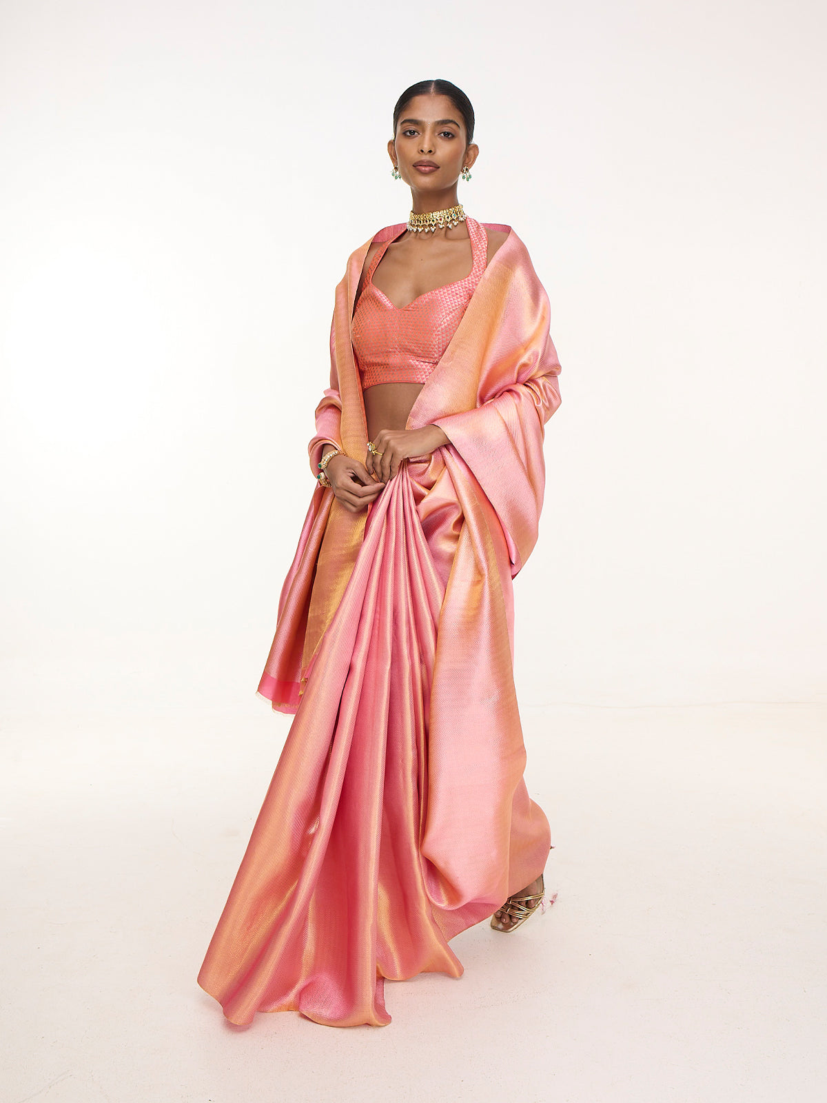 Handwoven Rouge Kanjivaram Saree