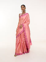 Handwoven Rose Pink Kanjivaram Saree
